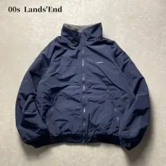 LANDS'ENDナイロンジャケットネイビーウォームアップシェルドシンチラ企業