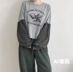 アメリカ古着リメイク Tシャツドッキング長袖