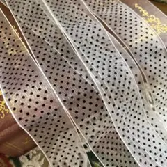 ドット柄 オーガンジーリボン 白黒 水玉 ハンドメイド 手芸材料　2メートル
