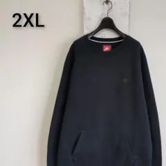 古着　NIKE ナイキ　スウェット　ブラック　カンガルーポケット　2XL