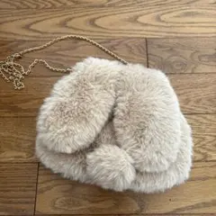 ベージュ ファー ショルダーバッグ