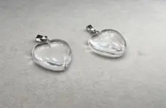 水晶　ハート　ペンダントトップ　チャーム　クォーツ