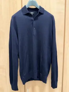 UNIQLO メリノニットポロセーターネイビー M