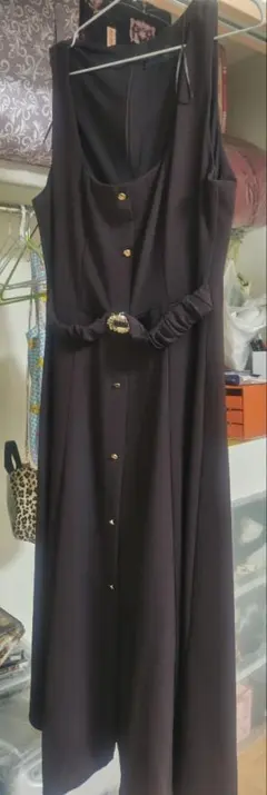 ZARA ノースリーブ ロングワンピース ダークブラウン　訳あり品