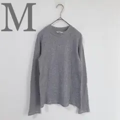 【オゾック/ワールド】モックネックカットソー　長袖　キレイめ　グレー　シンプル