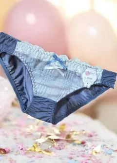 ☆タンス整理品　SANEIブルー系2つリボンパンテイ♪のサムネイル