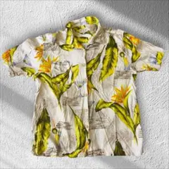 【希少柄】OCEAN & COAST アロハシャツ XL ボタニカ【AH160】