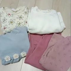 女の子 100 裏起毛パンツ 裏起毛トップス 5点まとめ売り