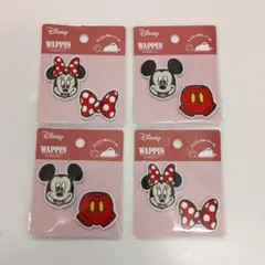 未使用　ミッキー　ミニー刺繍ワッペン　アイロンワッペン　4枚