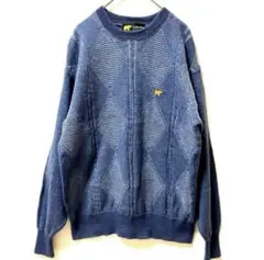 【ゴールデンベア】メンズ　セーター　ニット　ロゴ刺繍　ウール　L