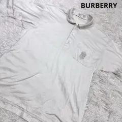 美品✨BURBERRYS 胸ロゴ刺繍　半袖ポロシャツ　Lサイズ アイボリー