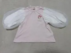 プティマイン　80 サンリオ　チュールパフ　8分丈　長袖tシャツ マイメロ