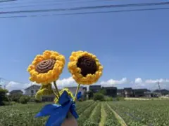 ぽ〜たちゃんママ様専用】 ひまわりの編みぐるみ3本セット