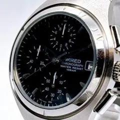 美品／稼動SEIKO WIRED ワイアード 腕時計 クォーツ 黒文字盤10気圧