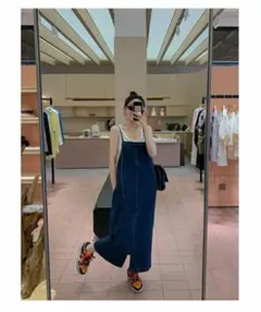 デニム ワンピース キャミワンピース サロペット ジャンバースカート カジュアル