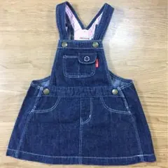80〜90㎝ 【美品】ミキハウス デニム ジャンパースカート