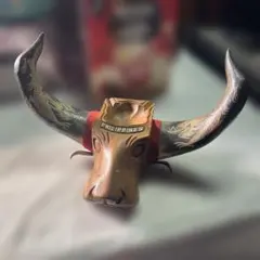 ヴィンテージ 牛角 壁掛け オブジェ ウォールデコレーション メキシコ