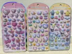 サンリオ コットンパフィー シール 3枚セット　キティ　サンリオキャラクター