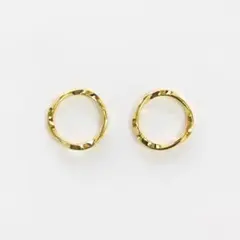 真鍮製リング ツイスト ゴールド 直径約16mm,幅1.8mm 1点