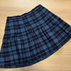 120サイズ】BURBERRYSノバチェックスカート ネイビー 紺色ウール 毛
