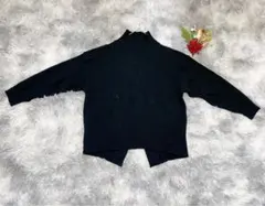 ハニーサックルローズ（M）長袖 ニット ハイネック バックスリット 体型カバー