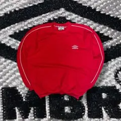 レア 90s UMBRO スウェット 刺繍ロゴ サイドライン 短丈 y2k 赤