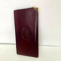 Cartier カルティエ 長財布 ボルドー レザー 札入れ メンズ ボルドー