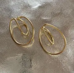 【ゴールド】ダブルフープ イヤーカフ イヤリング