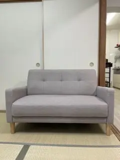 シンプルソファー(ベージュ／2人掛け)コンパクト ベルメゾン