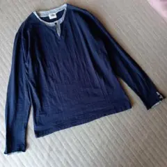 TAKEO KIKUCHI ネイビー 長袖カットソー　重ね着風　size3