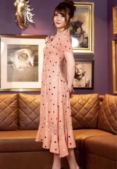 【ラスト1着】ドット　ピンクワンピ　Mサイズ　216 定価16200円