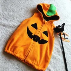 【90cm】キンダーサファリ ハロウィンかぼちゃ フリース 着ぐるみ コスプレ