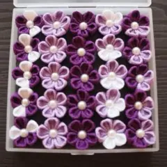 ちりめん花パーツ 25個セット　つまみ細工　ひな祭り　アクセサリー　名前旗