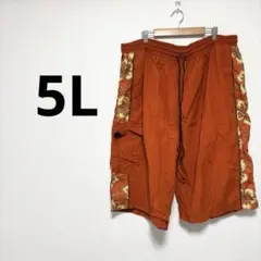 メンズ ハーフパンツ 半パン 大きめサイズ ゆったり オレンジ カジュアル 5L