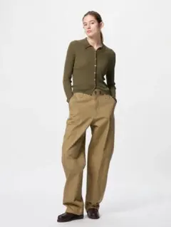 UNIQLO リブポロカーディガン