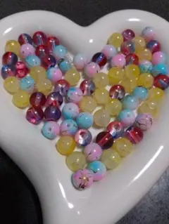 カラフルガラスビーズセット10mm   97g