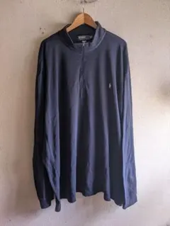 90s ラルフローレン　ハーフジップ　スウェット　ネイビー　3xl 古着　ビッグ