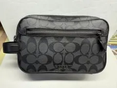 COACH ブラック モノグラム ショルダーバッグ