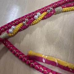 新品未使用！　振袖　帯締め　ピンク　黄色　パール