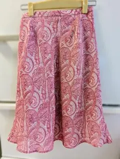 【美品】Image ペイズリー柄 フレアスカート ピンクのサムネイル