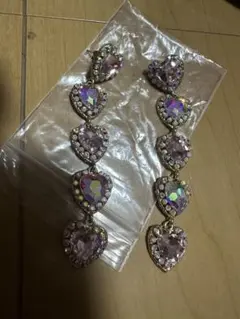 量産型ハートロングピアス ピンク