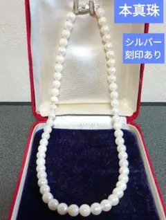 浜幸パール 本真珠 ネックレス 8.0mm 箱付き 44cm あこや真珠 約7.0-7.5