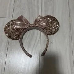 ミニー耳スパンコールカチューシャ ピンクゴールド