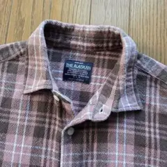 ナノユニバース チェック シャツ ピンク 厚手 ビッグシルエット