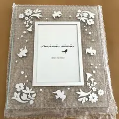 【新品・未使用】mina sina ガラス製フォトスタンド　鳥・花