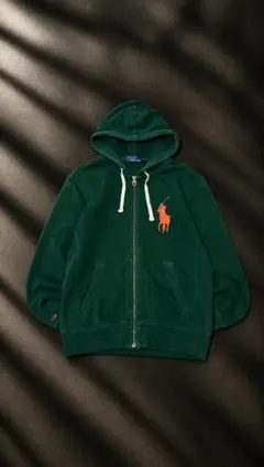 90's Ralph Lauren ジップパーカー　激レア　オリーブ　裏サーマル