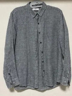 UNIQLOユニクロプレミアムリネンシャツ 麻100% ギンガムチェックシャツＬ