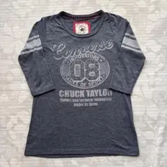 【人気】コンバース チャックテイラー 7分袖 Tシャツ グレー Mのサムネイル