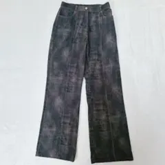 ♦︎センタープレスフレアパンツ Mデニム風 伸縮性有 日本製 ブーツカット 足長