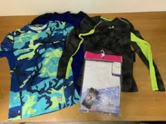 N0303-07★野球 アンダーシャツ 長袖 半袖 青系カモフラージュ 他